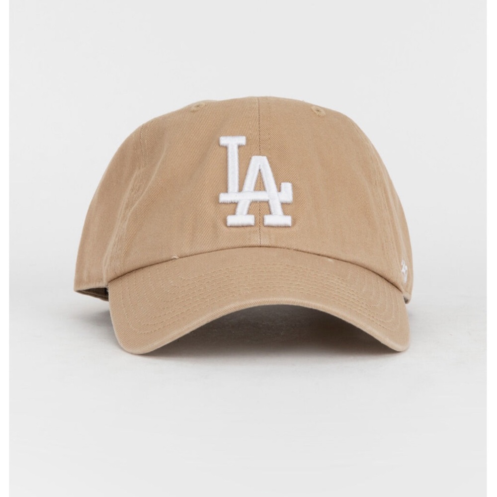 LA Tan Baseball Cap with White Logo, Bought from Urban Outfitters